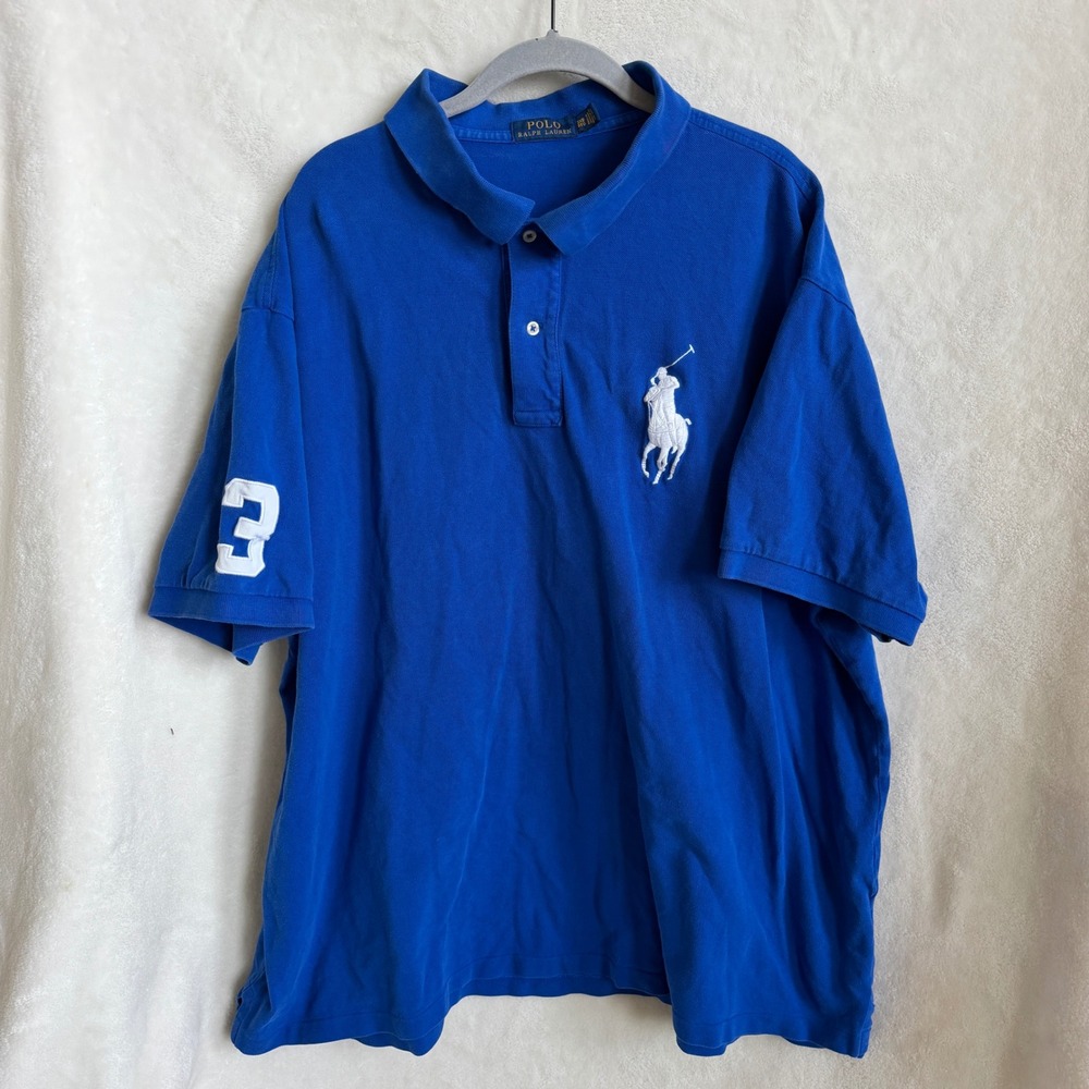 Polo Ralph Lauren Big Pony Royal Blue Polo Shirt Mens Big Tall Size 3XB Cotton